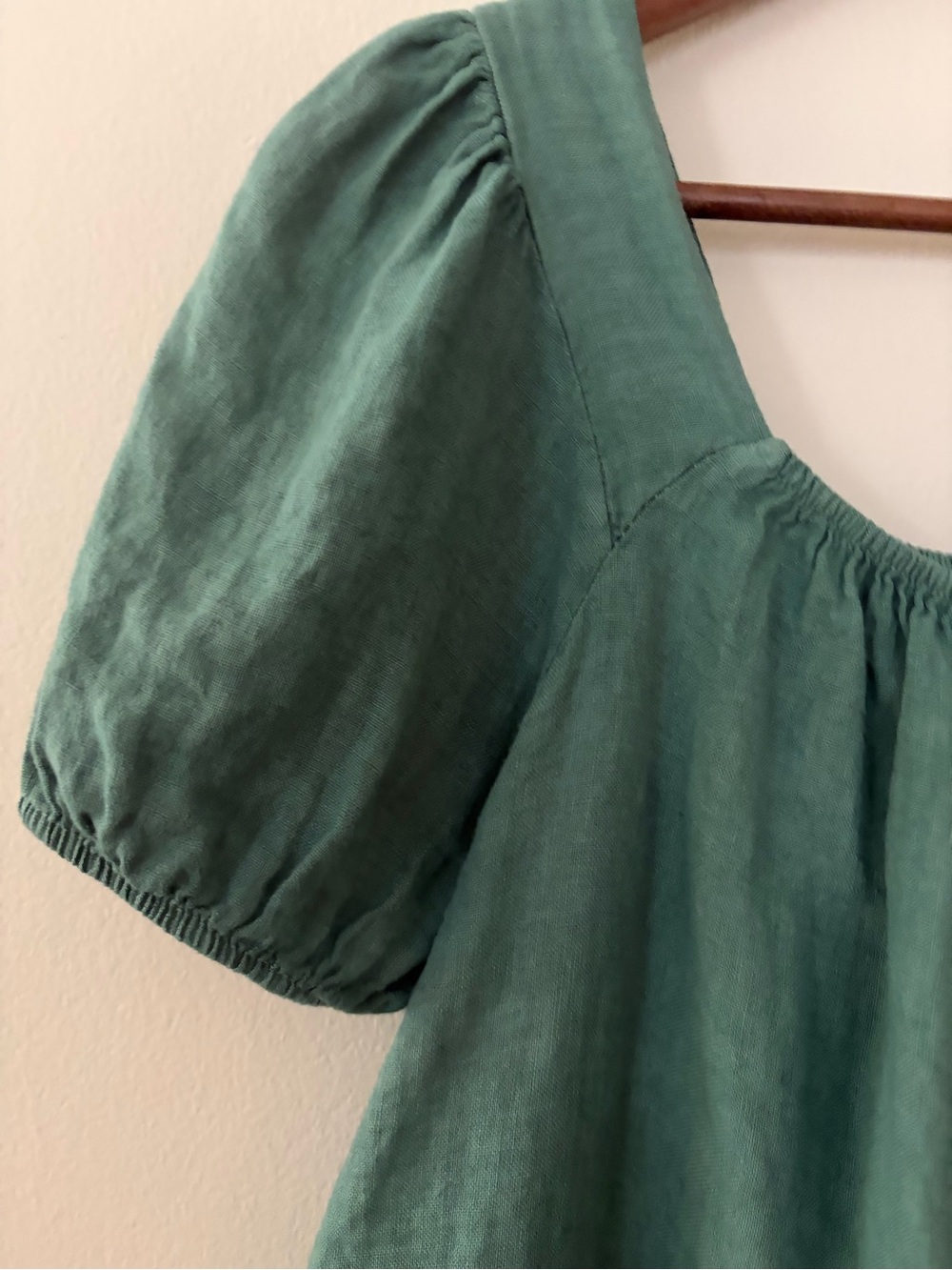 Linen Blouse Top Puff Sleeves size Women’s Small Italian Made NWT by Bellambra - Picture 3 of 12